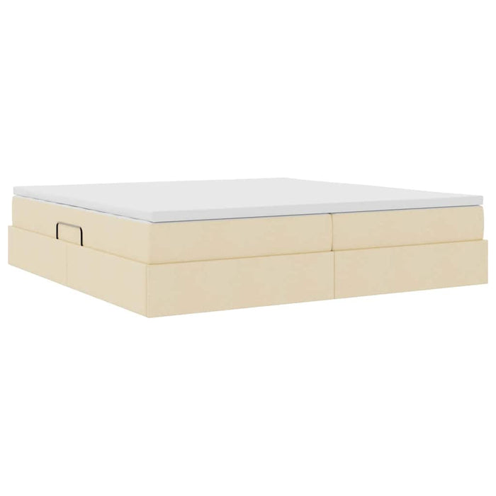 Pat cu saltea și spațiu de depozitare Crem 200 x 200 cm - WALTI WALTI
