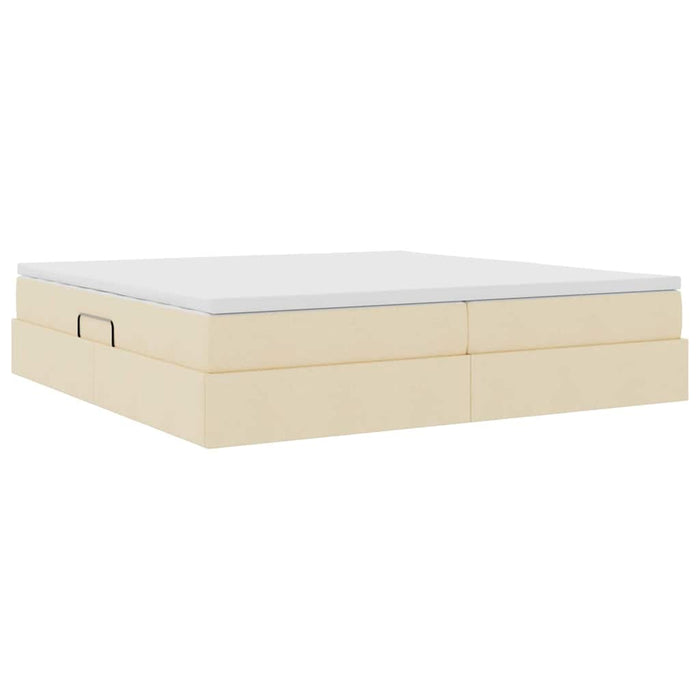 Pat cu saltea și spațiu de depozitare Crem 200 x 200 cm - WALTI WALTI