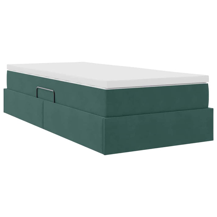 Pat cu saltea și spațiu de depozitare Verde închis 90 x 190 cm - WALTI WALTI