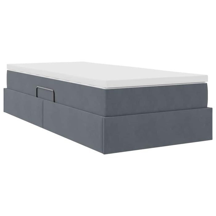 Pat cu saltea și spațiu de depozitare Gri închis 90 x 200 cm - WALTI WALTI