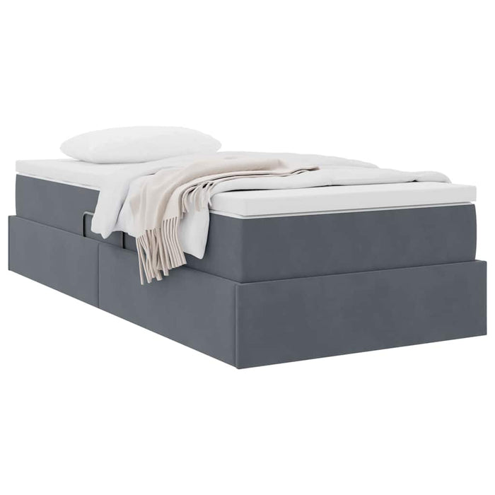 Pat cu saltea și spațiu de depozitare Gri închis 90 x 200 cm - WALTI WALTI