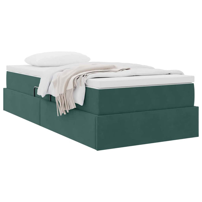Pat cu saltea și spațiu de depozitare Verde închis 90 x 200 cm - WALTI WALTI
