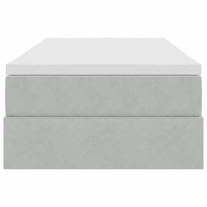 Pat cu saltea și spațiu de depozitare Gri deschis 100 x 200 cm - WALTI WALTI