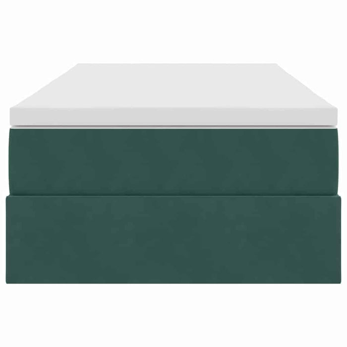 Pat cu saltea și spațiu de depozitare Verde închis 100 x 200 cm - WALTI WALTI