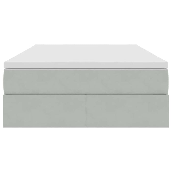 Pat cu saltea și spațiu de depozitare Gri deschis 120 x 200 cm - WALTI WALTI