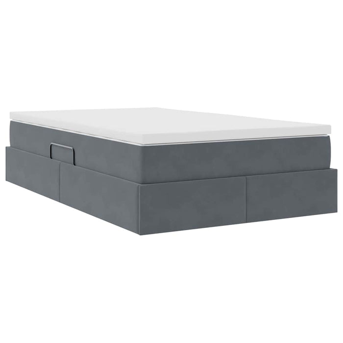Pat cu saltea și spațiu de depozitare Gri închis 120 x 200 cm - WALTI WALTI