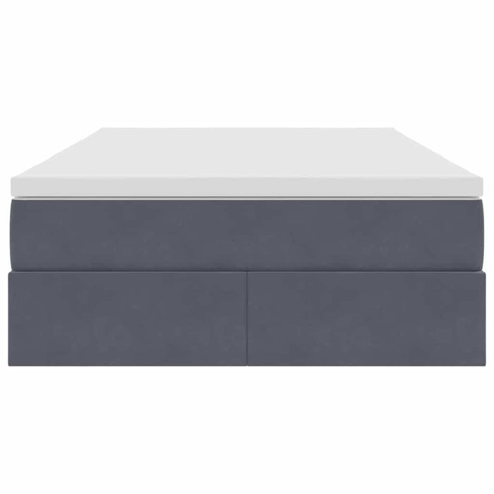 Pat cu saltea și spațiu de depozitare Gri închis 120 x 200 cm - WALTI WALTI