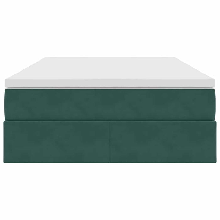 Pat cu saltea și spațiu de depozitare Verde închis 120 x 200 cm - WALTI WALTI