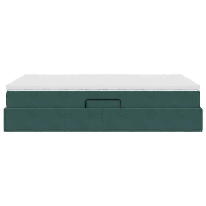 Pat cu saltea și spațiu de depozitare Verde închis 120 x 200 cm - WALTI WALTI