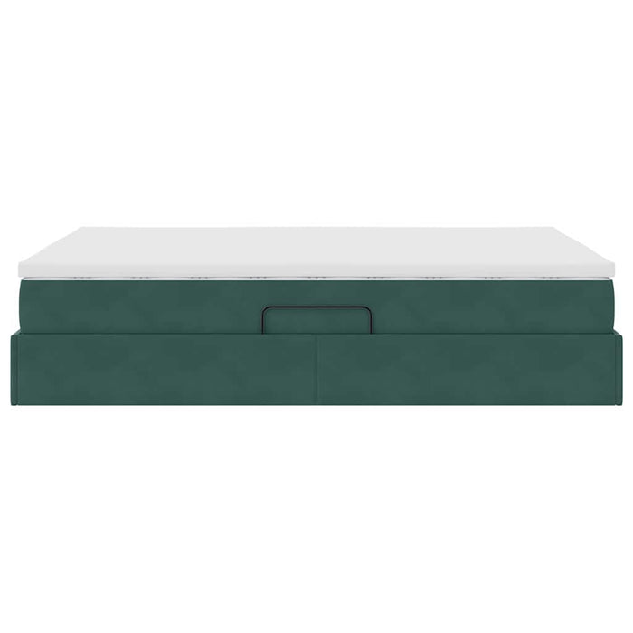 Pat cu saltea și spațiu de depozitare Verde închis 140 x 190 cm - WALTI WALTI