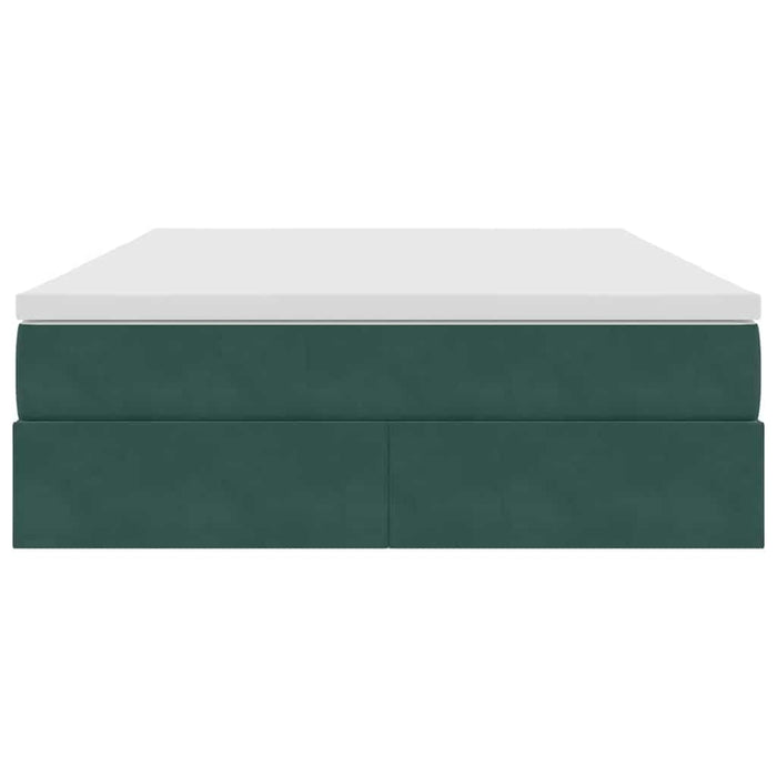 Pat cu saltea și spațiu de depozitare Verde închis 140 x 200 cm - WALTI WALTI