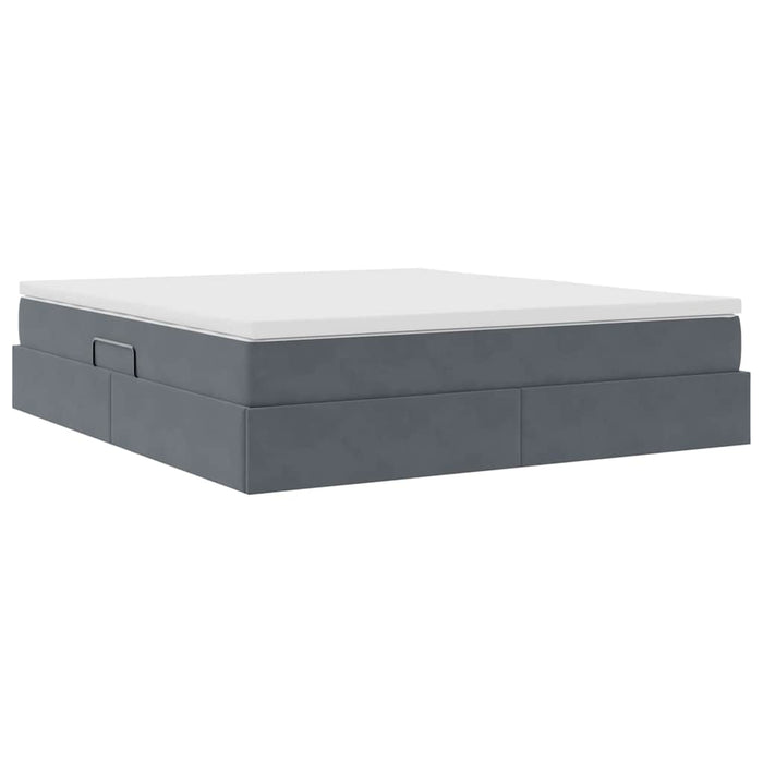 Pat cu saltea și spațiu de depozitare Gri închis 180 x 200 cm - WALTI WALTI