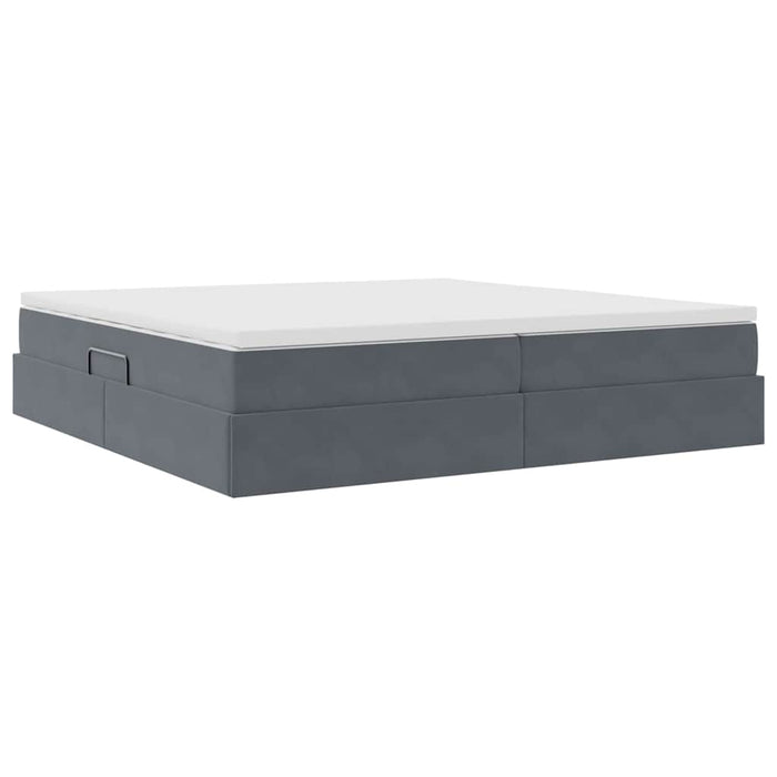 Pat cu saltea și spațiu de depozitare Gri închis 200 x 200 cm - WALTI WALTI