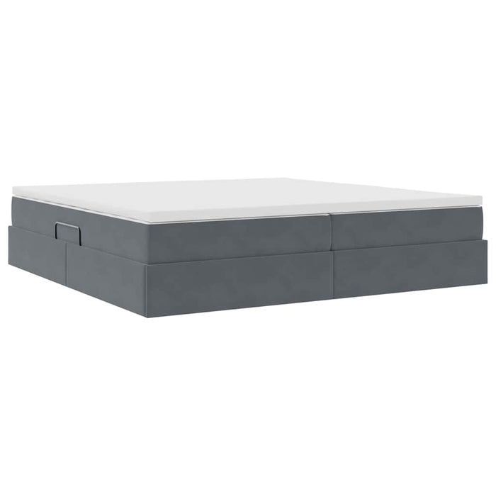 Pat cu saltea și spațiu de depozitare Gri închis 200 x 200 cm - WALTI WALTI