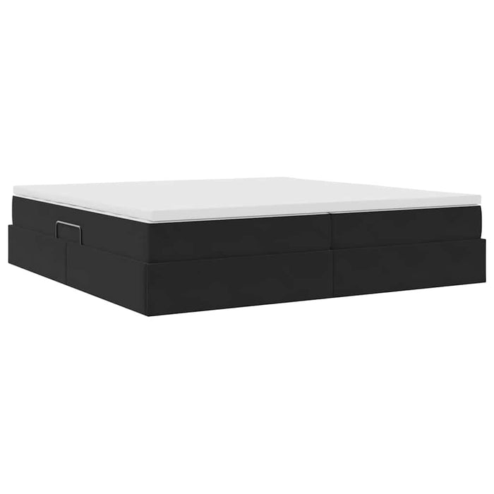 Pat cu saltea și spațiu de depozitare Negru 200 x 200 cm - WALTI WALTI