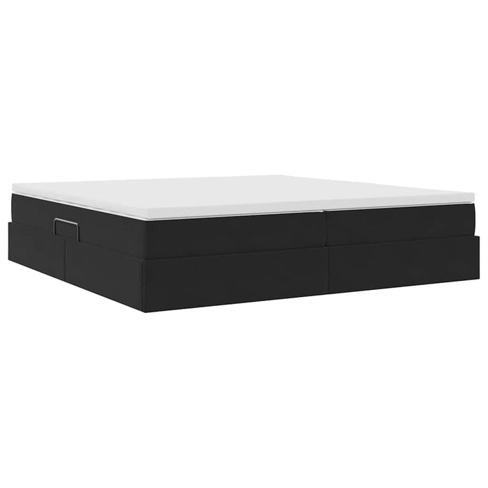 Pat cu saltea și spațiu de depozitare Negru 200 x 200 cm - WALTI WALTI