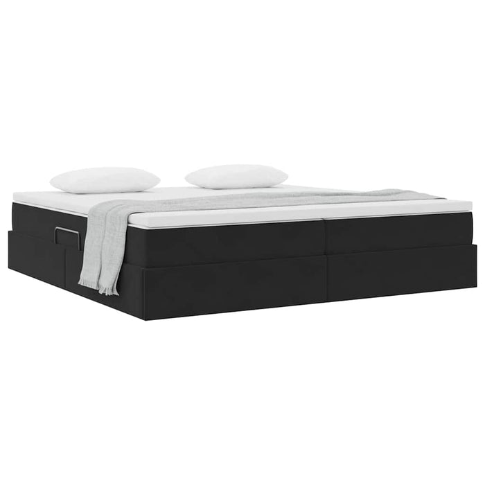 Pat cu saltea și spațiu de depozitare Negru 200 x 200 cm - WALTI WALTI