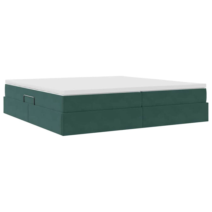 Pat cu saltea și spațiu de depozitare Verde închis 200 x 200 cm - WALTI WALTI