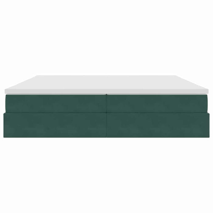 Pat cu saltea și spațiu de depozitare Verde închis 200 x 200 cm - WALTI WALTI