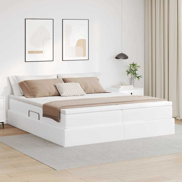 Pat cu saltea și spațiu de depozitare Alb 180 x 200 cm - WALTI WALTI