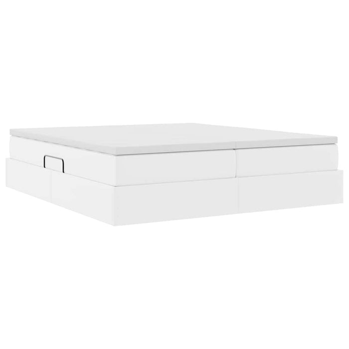 Pat cu saltea și spațiu de depozitare Alb 200 x 200 cm - WALTI WALTI