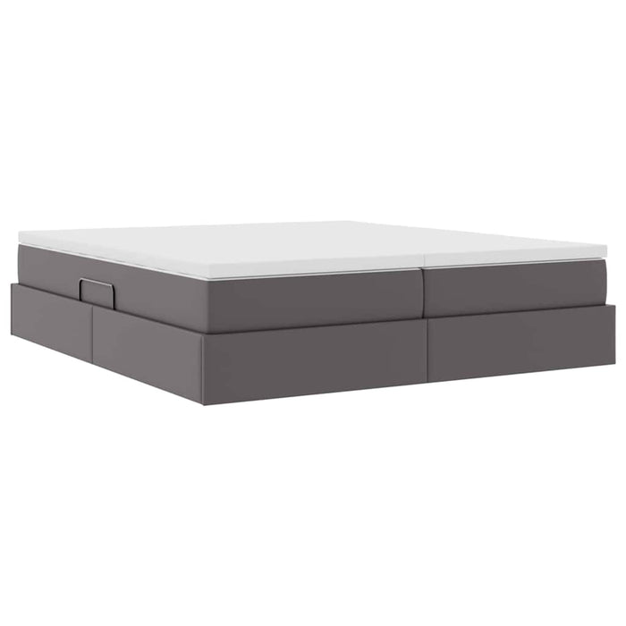 Pat cu saltea și spațiu de depozitare Gri 200 x 200 cm - WALTI WALTI