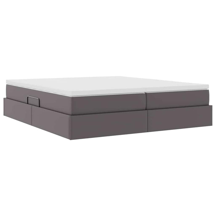 Pat cu saltea și spațiu de depozitare Gri 200 x 200 cm - WALTI WALTI
