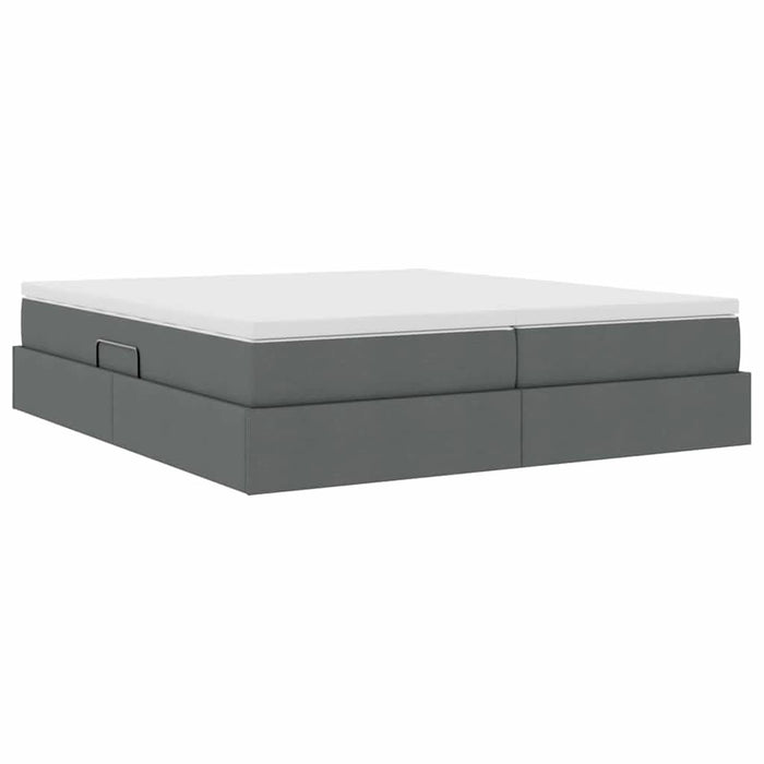 Pat cu saltea și spațiu de depozitare Gri închis 180 x 200 cm - WALTI WALTI