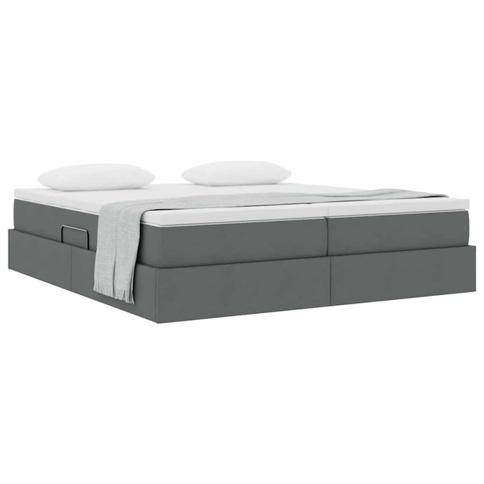 Pat cu saltea și spațiu de depozitare Gri închis 180 x 200 cm - WALTI WALTI