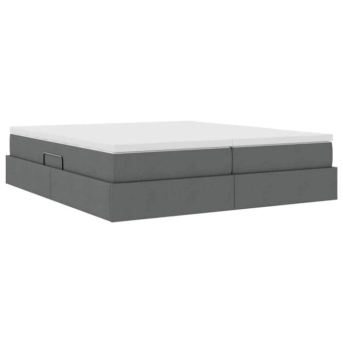 Pat cu saltea și spațiu de depozitare Gri închis 200 x 200 cm - WALTI WALTI