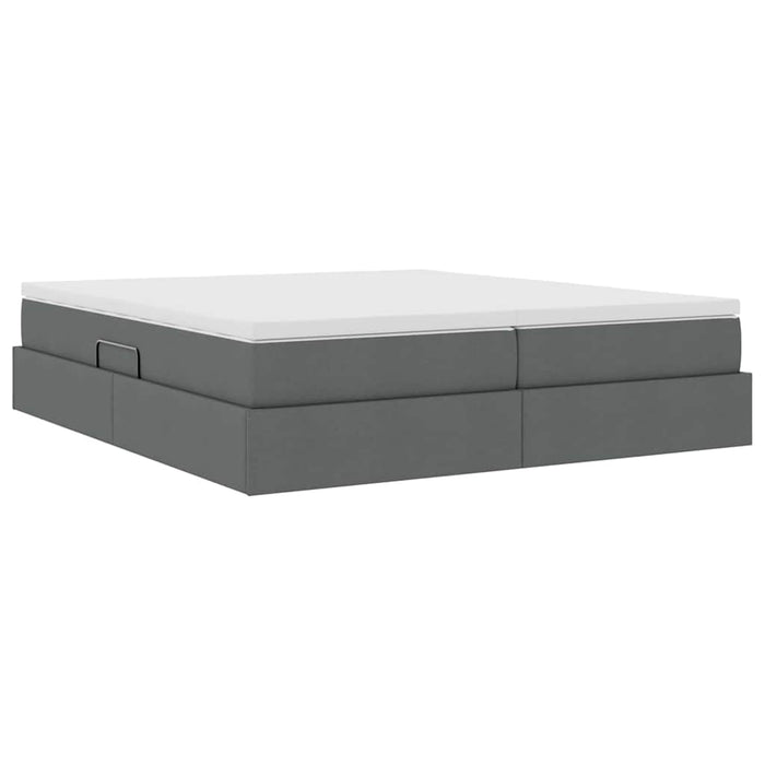 Pat cu saltea și spațiu de depozitare Gri închis 200 x 200 cm - WALTI WALTI