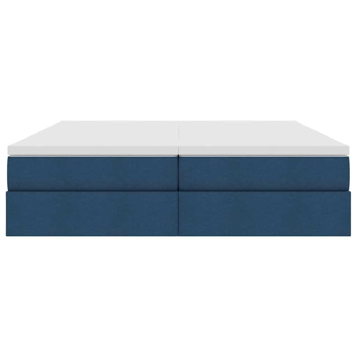 Pat cu saltea și spațiu de depozitare albastru 200 x 200 cm - WALTI WALTI