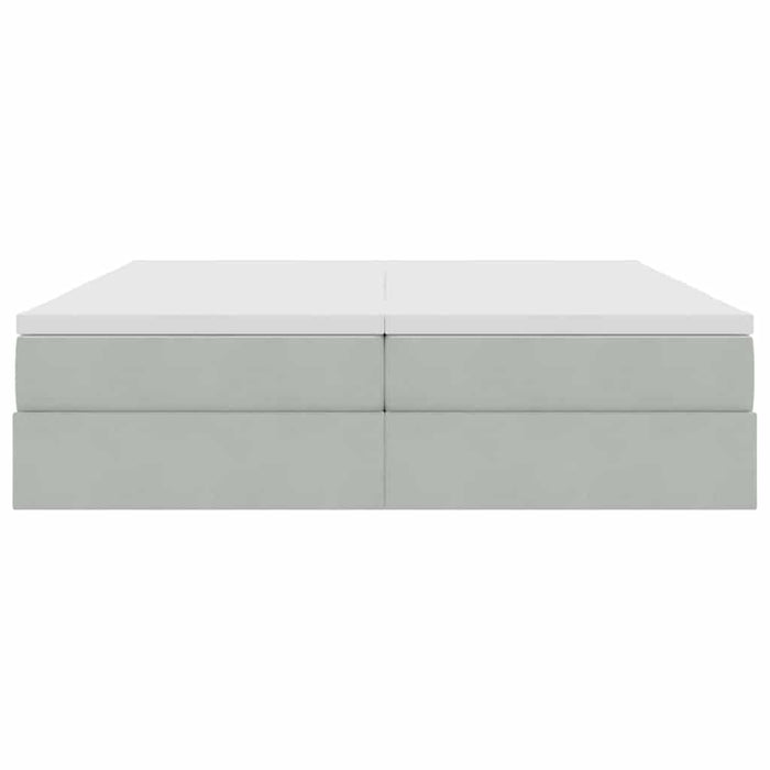 Pat cu saltea și spațiu de depozitare Gri deschis 180 x 200 cm - WALTI WALTI
