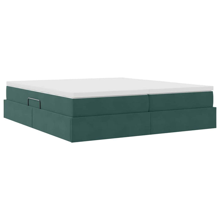 Pat cu saltea și spațiu de depozitare Verde închis 200 x 200 cm - WALTI WALTI