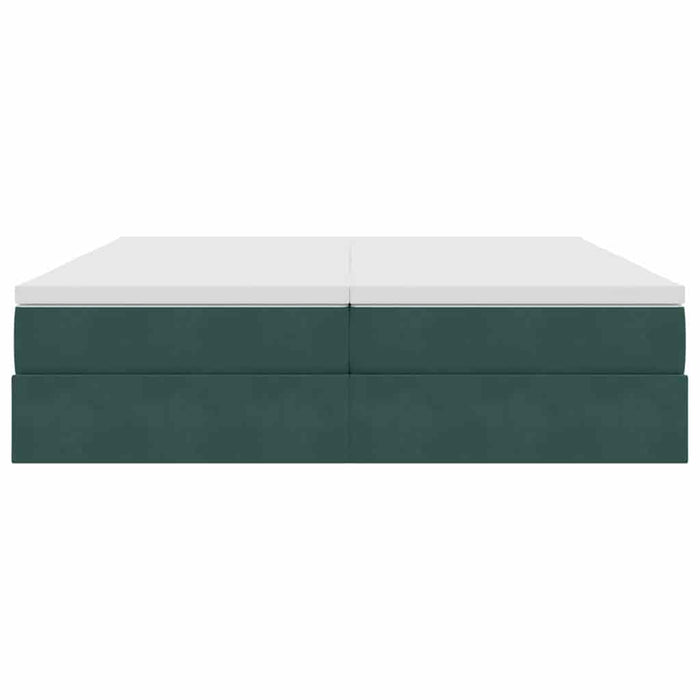 Pat cu saltea și spațiu de depozitare Verde închis 200 x 200 cm - WALTI WALTI