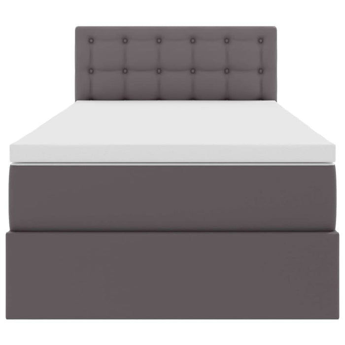Pat cu saltea și spațiu de depozitare cu saltea Gri 90 x 190 cm - WALTI WALTI