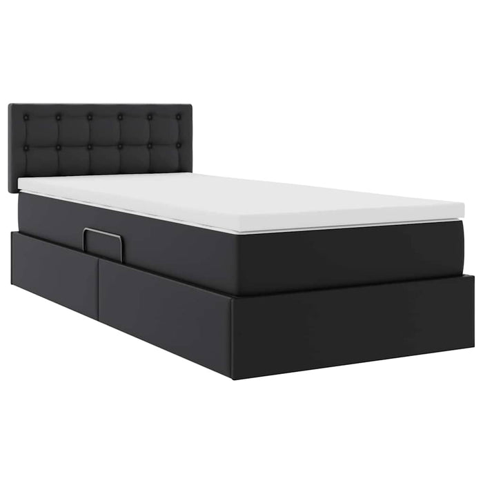 Pat cu saltea și spațiu de depozitare Negru 90 x 200 cm - WALTI WALTI