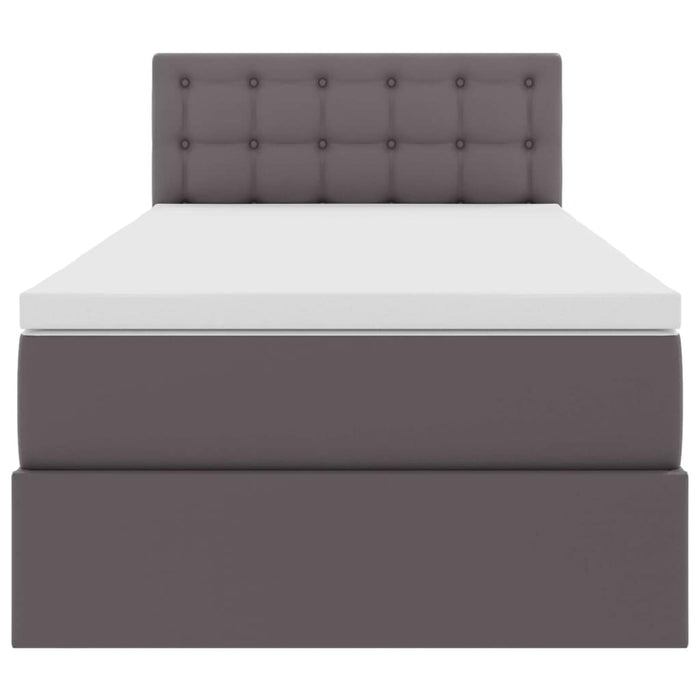 Pat cu saltea și spațiu de depozitare Gri 100 x 200 cm - WALTI WALTI