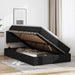 Pat cu storage cu saltea Negru 120 x 200 cm Piele artificială - WALTI WALTI