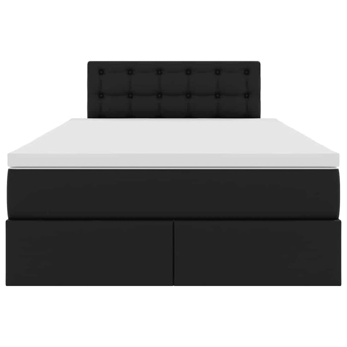 Pat cu storage cu saltea Negru 120 x 200 cm Piele artificială - WALTI WALTI
