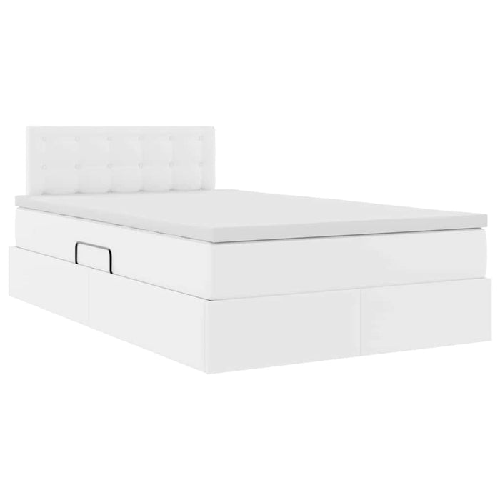 Pat cu storage cu saltea Alb pur 120 x 200 cm Piele artificială - WALTI WALTI