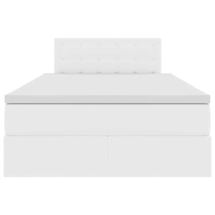 Pat cu storage cu saltea Alb pur 120 x 200 cm Piele artificială - WALTI WALTI