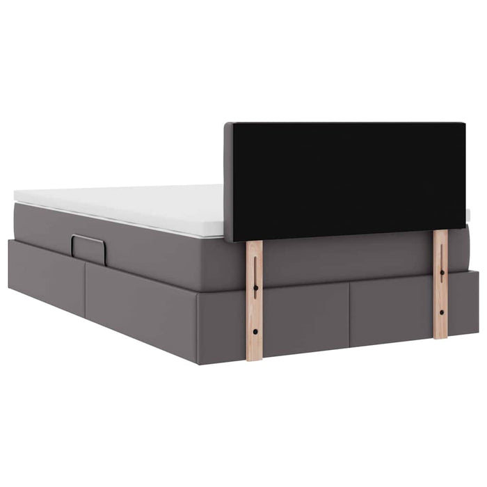 Pat cu storage cu saltea Gri 120 x 200 cm Piele artificială - WALTI WALTI