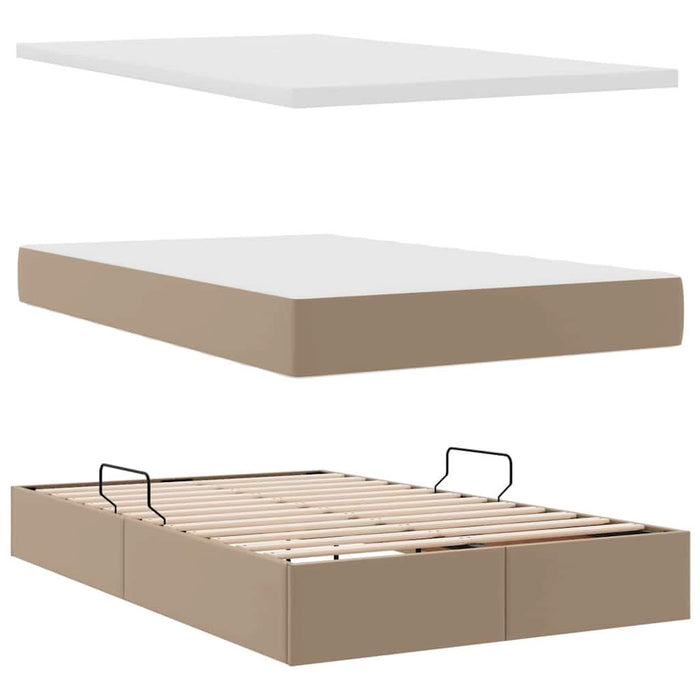 Pat cu storage Cappuccino 120 x 200 cm Piele artificială - WALTI WALTI