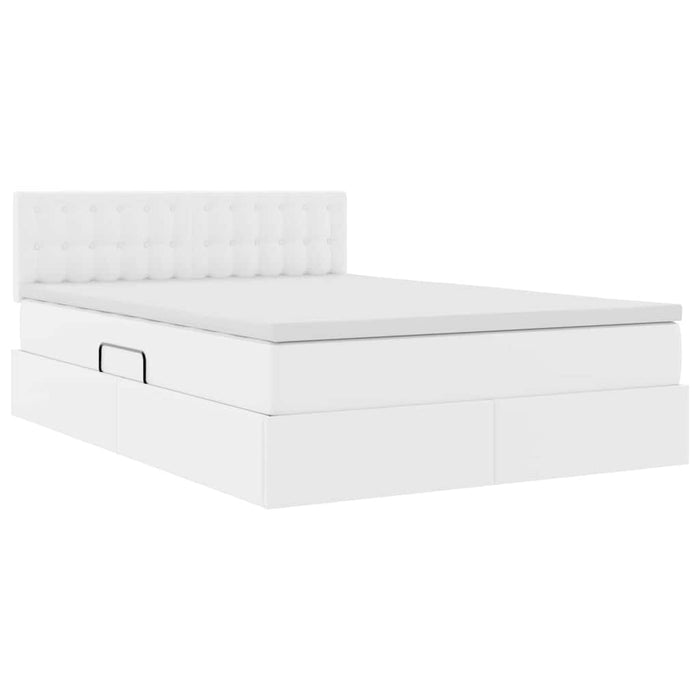 Pat cu saltea și spațiu de depozitare Alb pur 140 x 190 cm - WALTI WALTI
