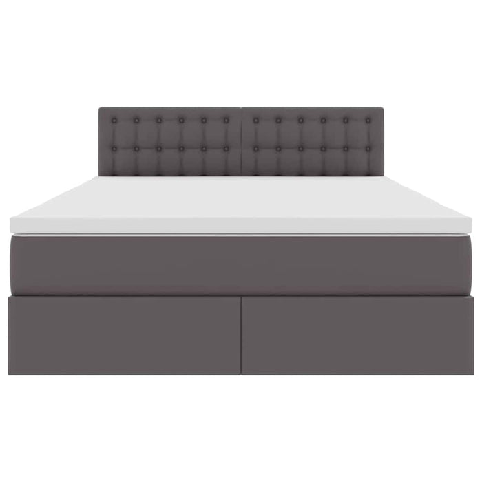 Pat cu saltea și spațiu de depozitare Gri 140 x 200 cm - WALTI WALTI