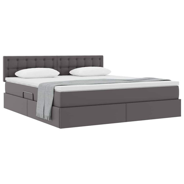 Pat cu saltea și spațiu de depozitare Gri 160 x 200 cm - WALTI WALTI