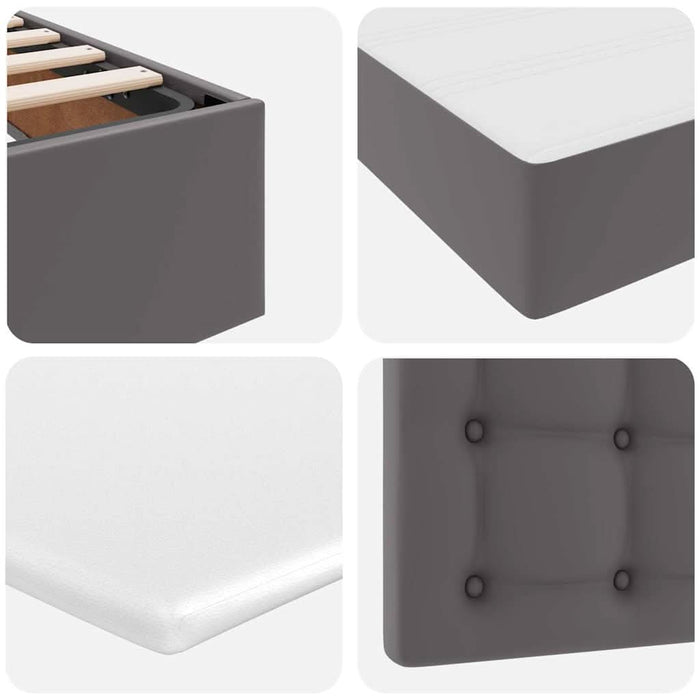 Pat cu storage cu saltea Gri 180 x 200 cm Piele artificială - WALTI WALTI