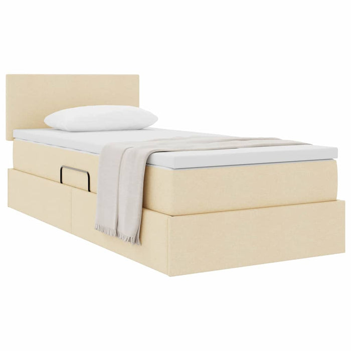 Pat cu saltea și spațiu de depozitare Creme 90 x 190 cm - WALTI WALTI
