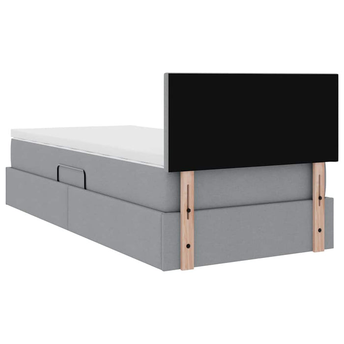 Pat cu saltea și spațiu de depozitare Gri deschis 90 x 200 cm - WALTI WALTI
